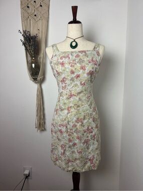 J. Crew Floral Mini Dress in Pink and Green
